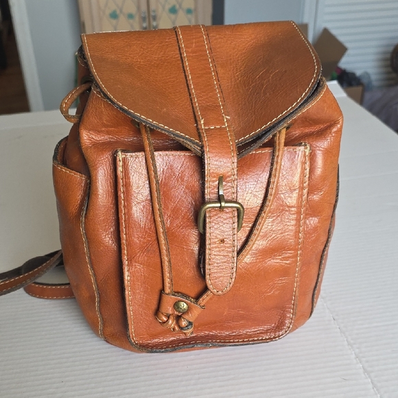 Patricia Nash Handbags - Patricia Nash Brown Leather Backpack Shoulder Bag